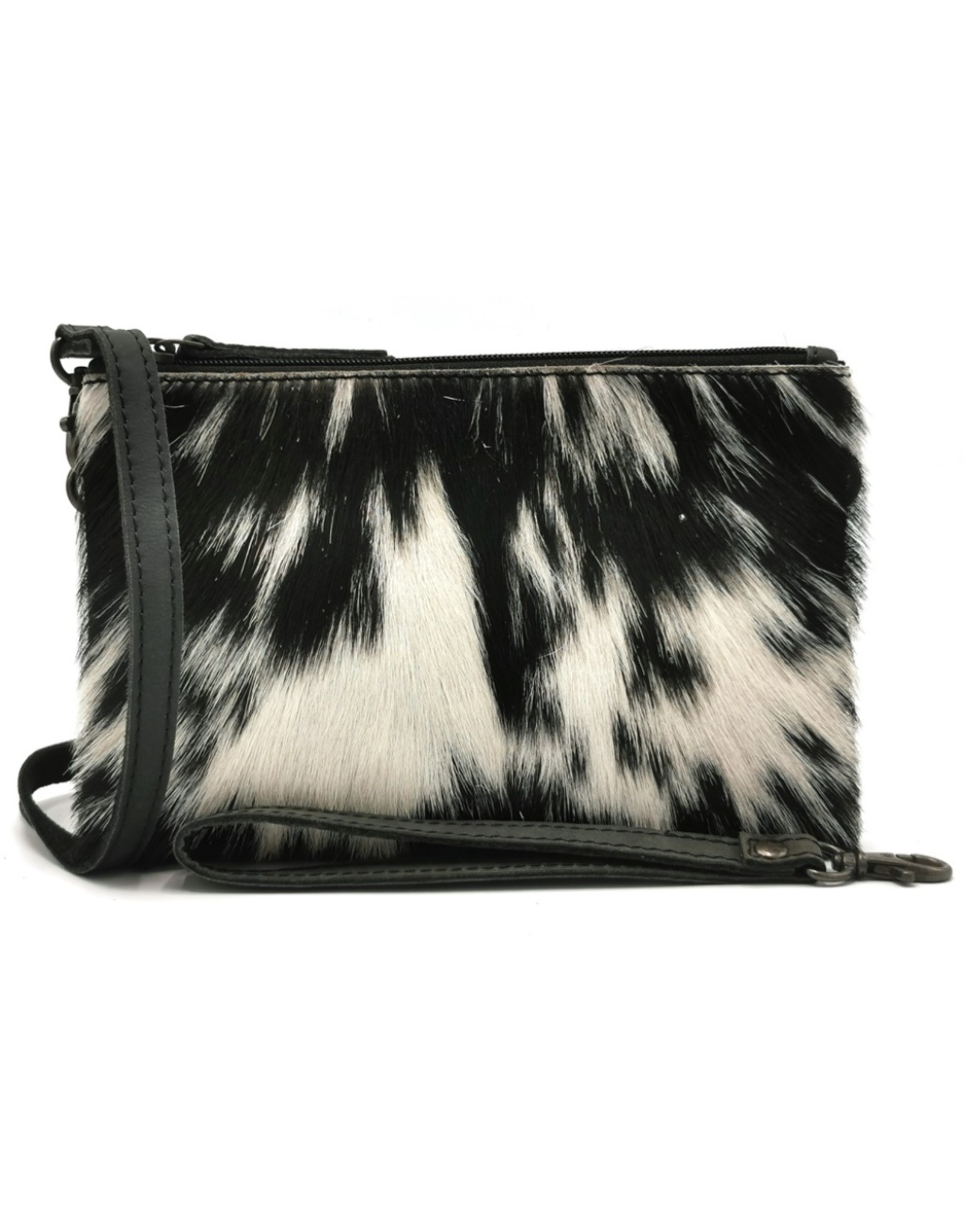 Hide & Stitches Leather Festival bags, waist bags and belt bags - Hide & Stitches Leather Shoulder Bag with Genuine Fur black