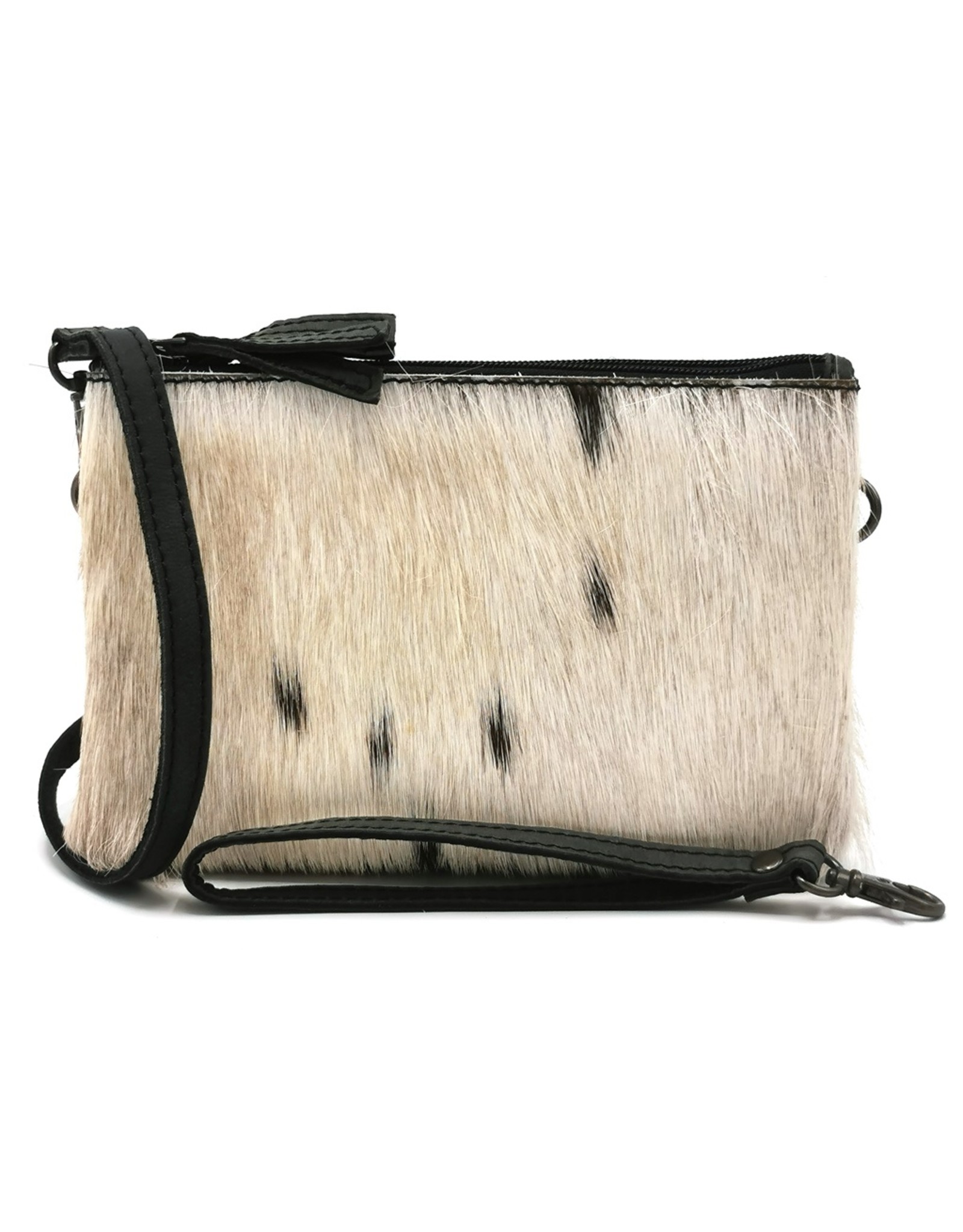 Hide & Stitches Leather Festival bags, waist bags and belt bags - Hide & Stitches Leather Shoulder Bag with Genuine Fur black