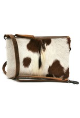 Hide & Stitches Leather Festival bags, waist bags and belt bags - Hide & Stitches Leather Shoulder Bag with Genuine Fur brown-white