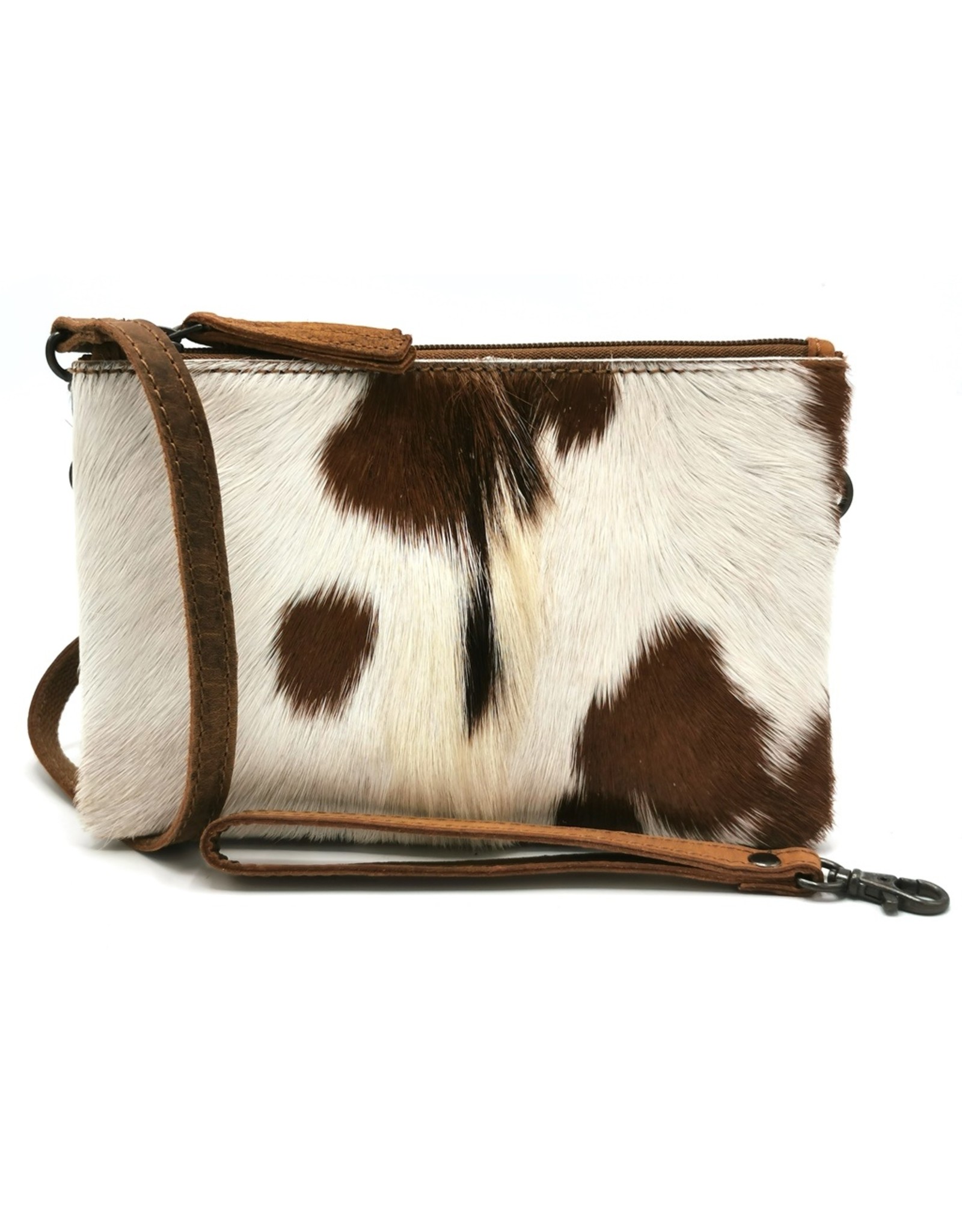 Hide & Stitches Leather Festival bags, waist bags and belt bags - Hide & Stitches Leather Shoulder Bag with Genuine Fur brown-white