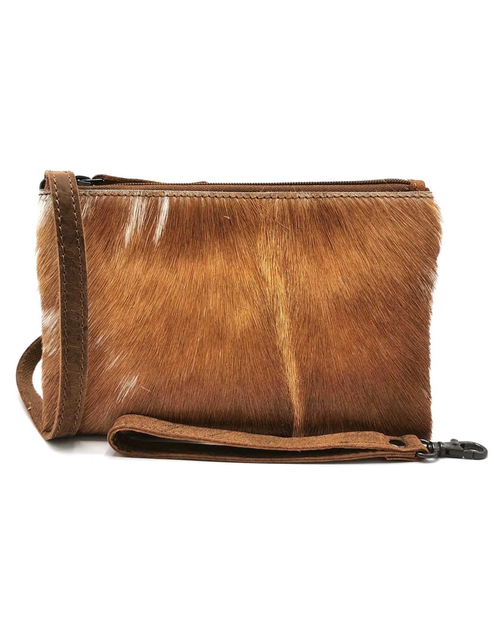 Hide & Stitches Leather Festival bags, waist bags and belt bags - Hide & Stitches Leather Shoulder Bag with Genuine Fur brown-white