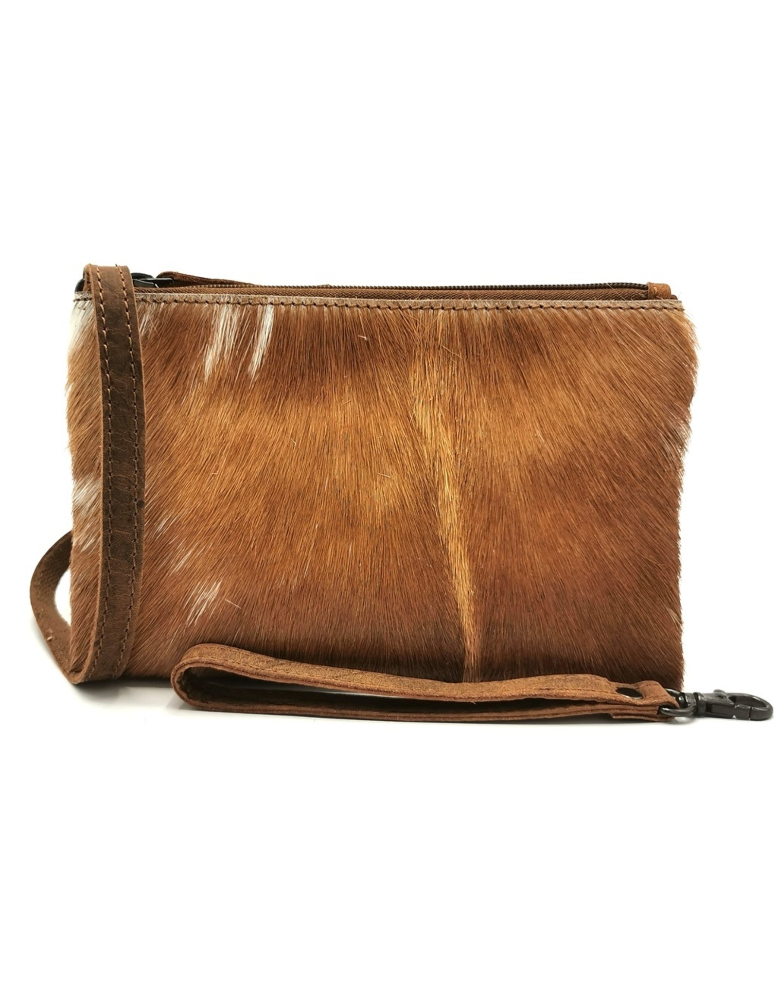 Hide & Stitches Leather Festival bags, waist bags and belt bags - Hide & Stitches Leather Shoulder Bag with Genuine Fur brown-white