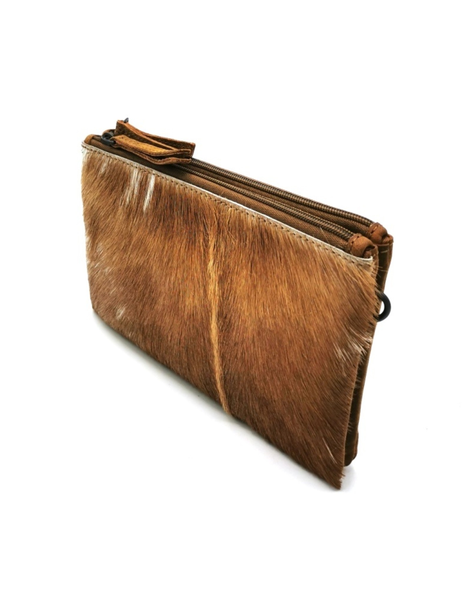 Hide & Stitches Leather Festival bags, waist bags and belt bags - Hide & Stitches Leather Shoulder Bag with Genuine Fur brown-white