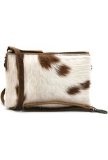 Hide & Stitches Leather Festival bags, waist bags and belt bags - Hide & Stitches Leather Shoulder Bag with Genuine Fur brown-white