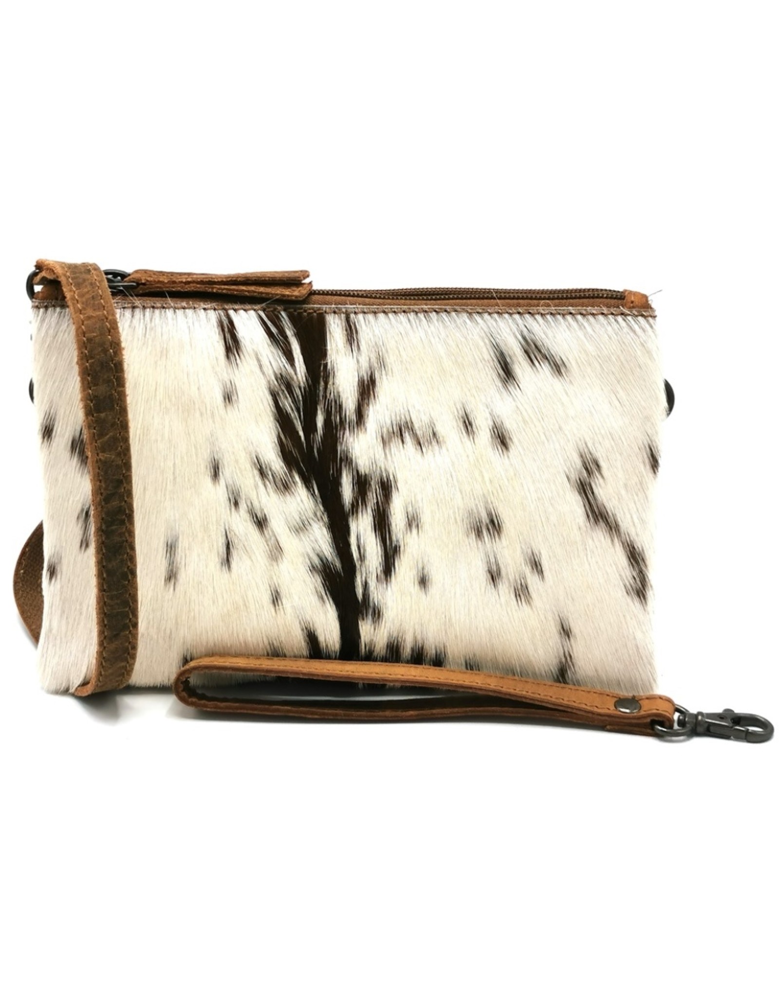 Hide & Stitches Leather Festival bags, waist bags and belt bags - Hide & Stitches Leather Shoulder Bag with Genuine Fur brown-white