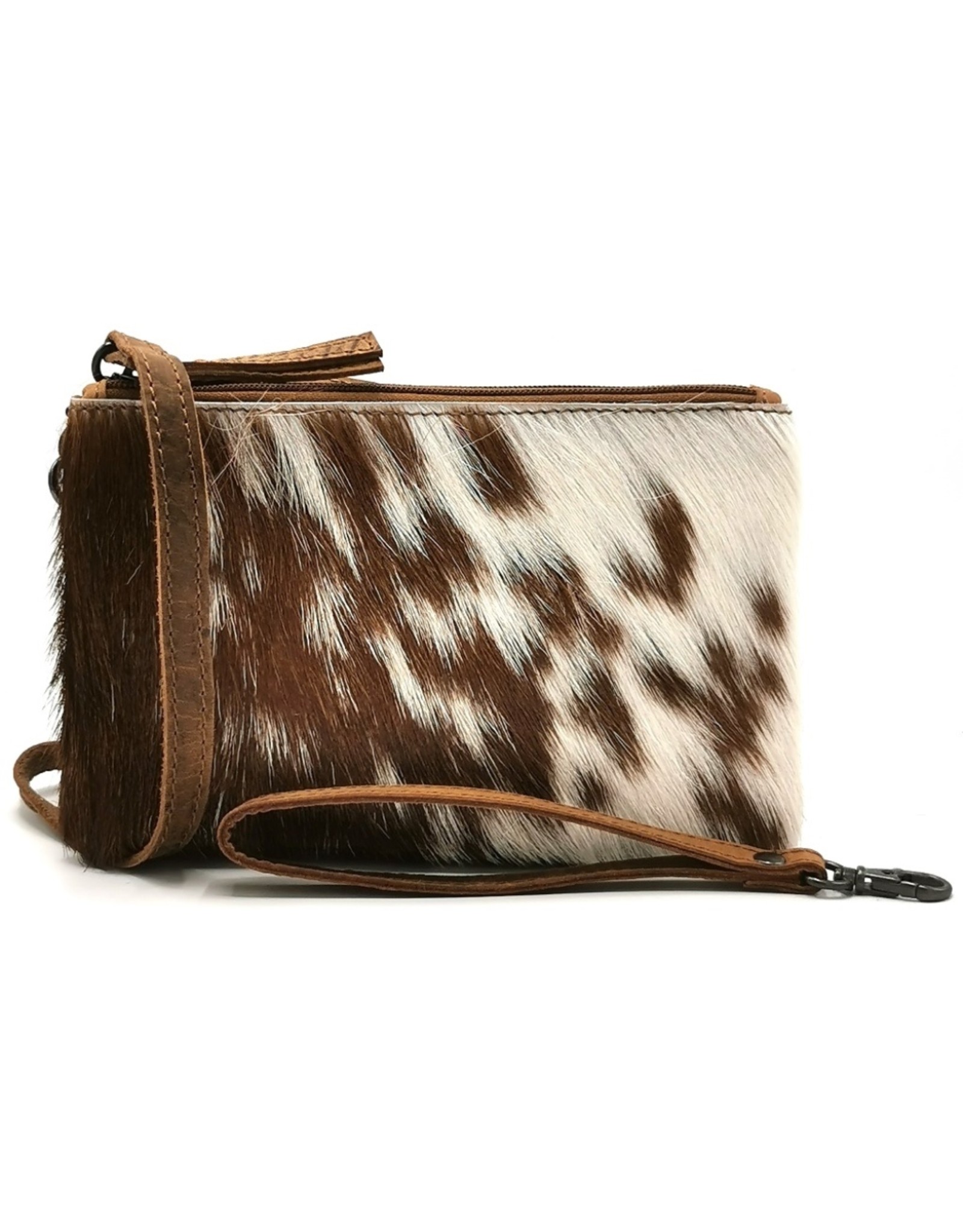 Hide & Stitches Leather Festival bags, waist bags and belt bags - Hide & Stitches Leather Shoulder Bag with Genuine Fur brown-white