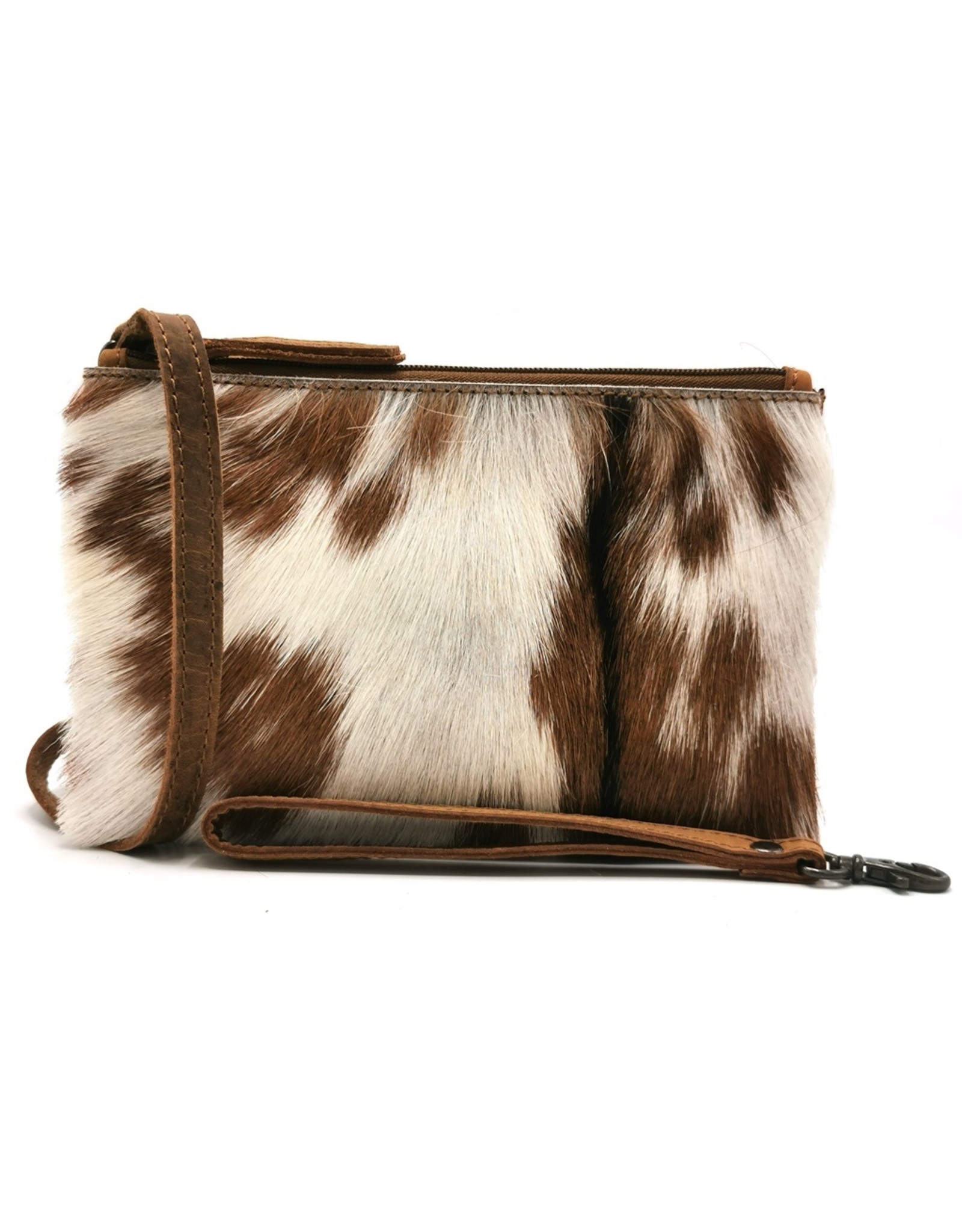 Hide & Stitches Leather Festival bags, waist bags and belt bags - Hide & Stitches Leather Shoulder Bag with Genuine Fur brown-white