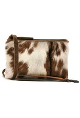 Hide & Stitches Leather Festival bags, waist bags and belt bags - Hide & Stitches Leather Shoulder Bag with Genuine Fur brown-white