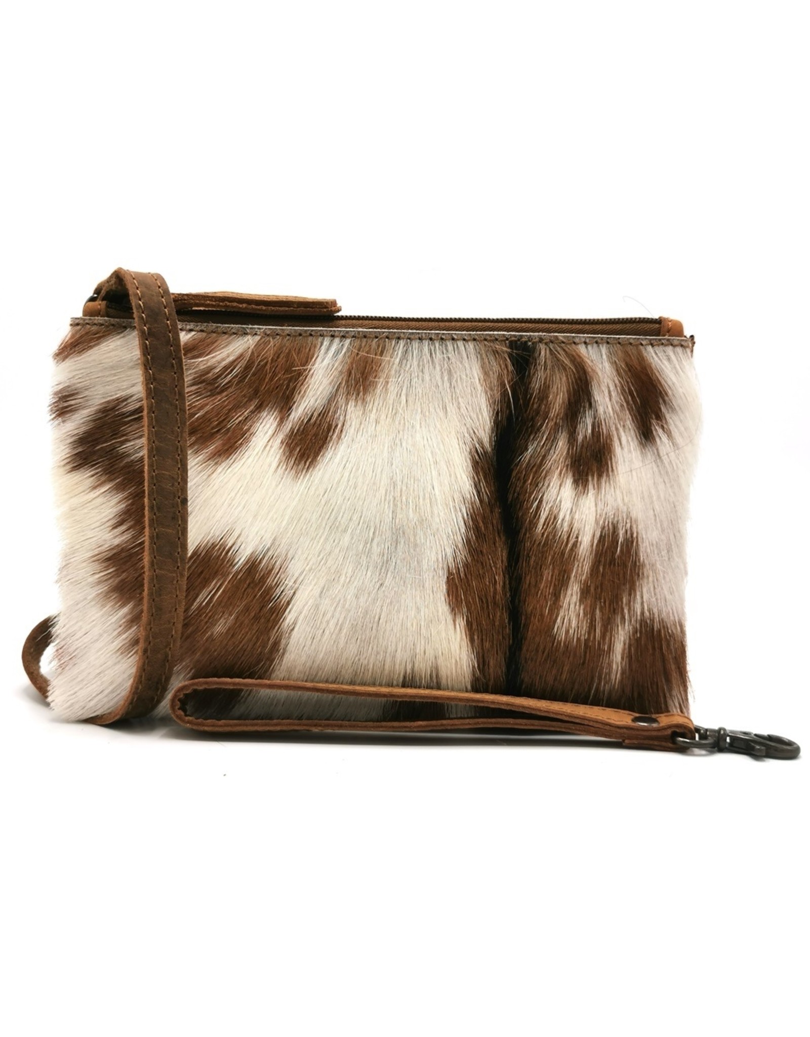 Hide & Stitches Leather Festival bags, waist bags and belt bags - Hide & Stitches Leather Shoulder Bag with Genuine Fur brown-white