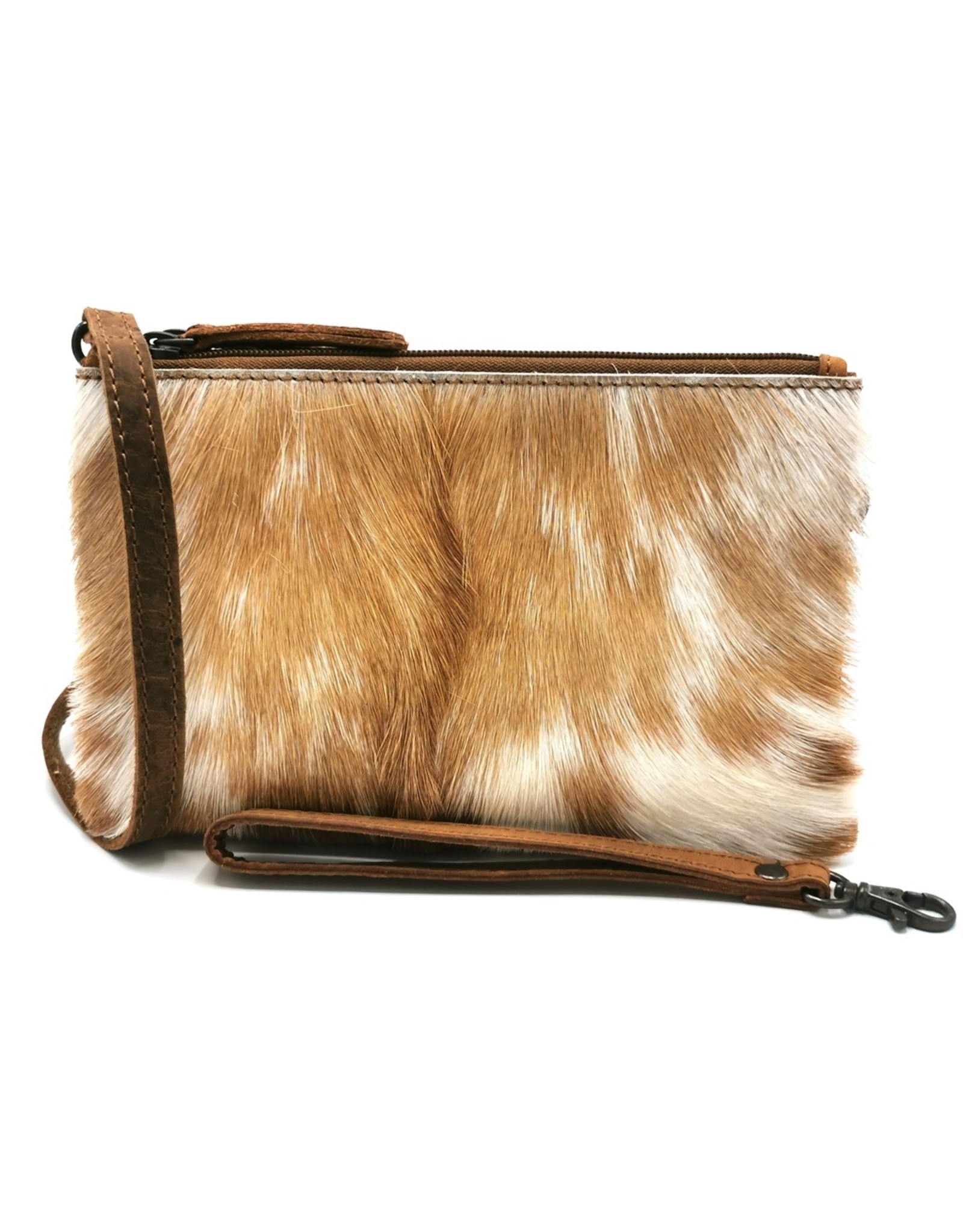 Hide & Stitches Leather Festival bags, waist bags and belt bags - Hide & Stitches Leather Shoulder Bag with Genuine Fur brown-white