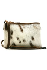 Hide & Stitches Leather Festival bags, waist bags and belt bags - Hide & Stitches Leather Shoulder Bag with Genuine Fur brown-white
