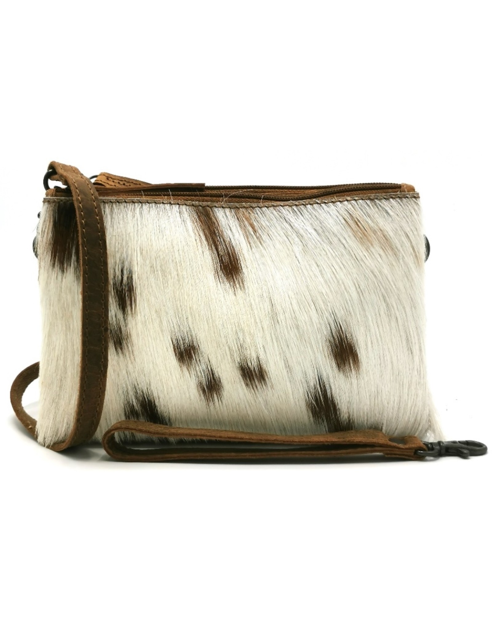 Hide & Stitches Leather Festival bags, waist bags and belt bags - Hide & Stitches Leather Shoulder Bag with Genuine Fur brown-white