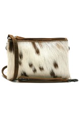 Hide & Stitches Leather Festival bags, waist bags and belt bags - Hide & Stitches Leather Shoulder Bag with Genuine Fur brown-white