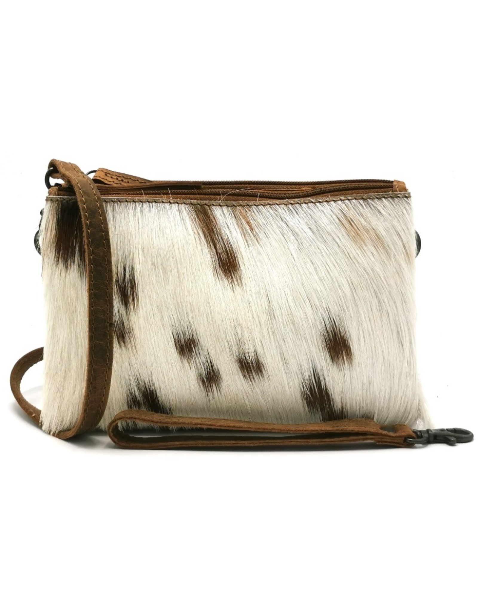 Hide & Stitches Leather Festival bags, waist bags and belt bags - Hide & Stitches Leather Shoulder Bag with Genuine Fur brown-white