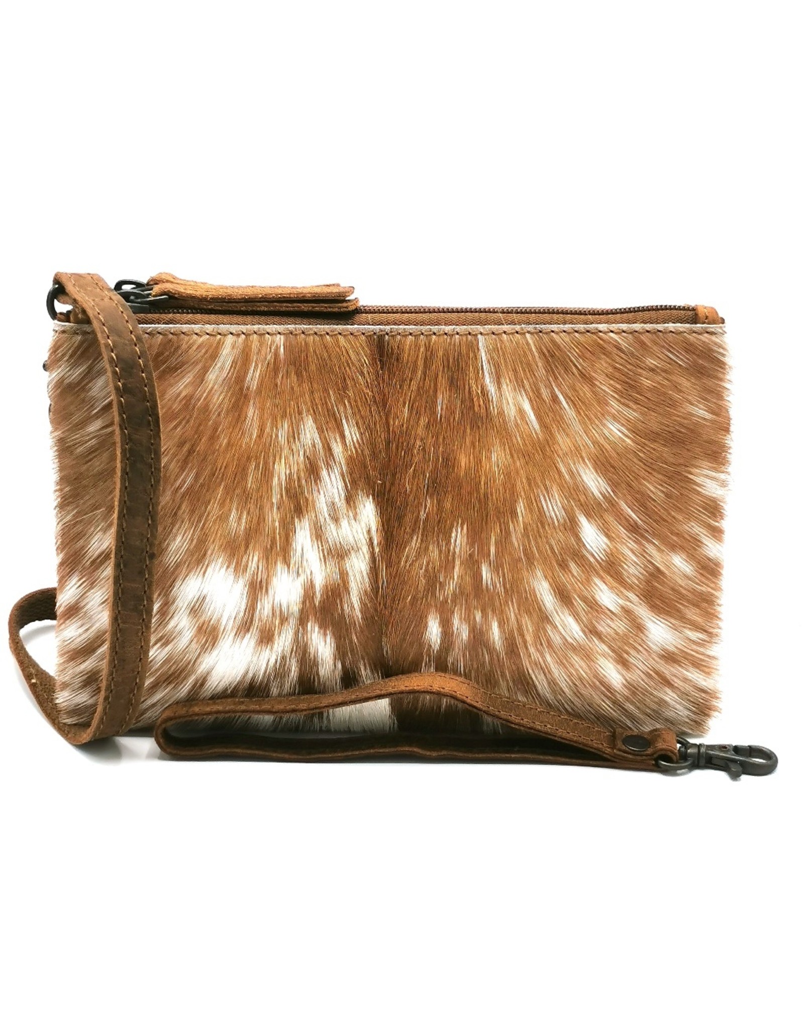 Hide & Stitches Leather Festival bags, waist bags and belt bags - Hide & Stitches Leather Shoulder Bag with Genuine Fur brown-white