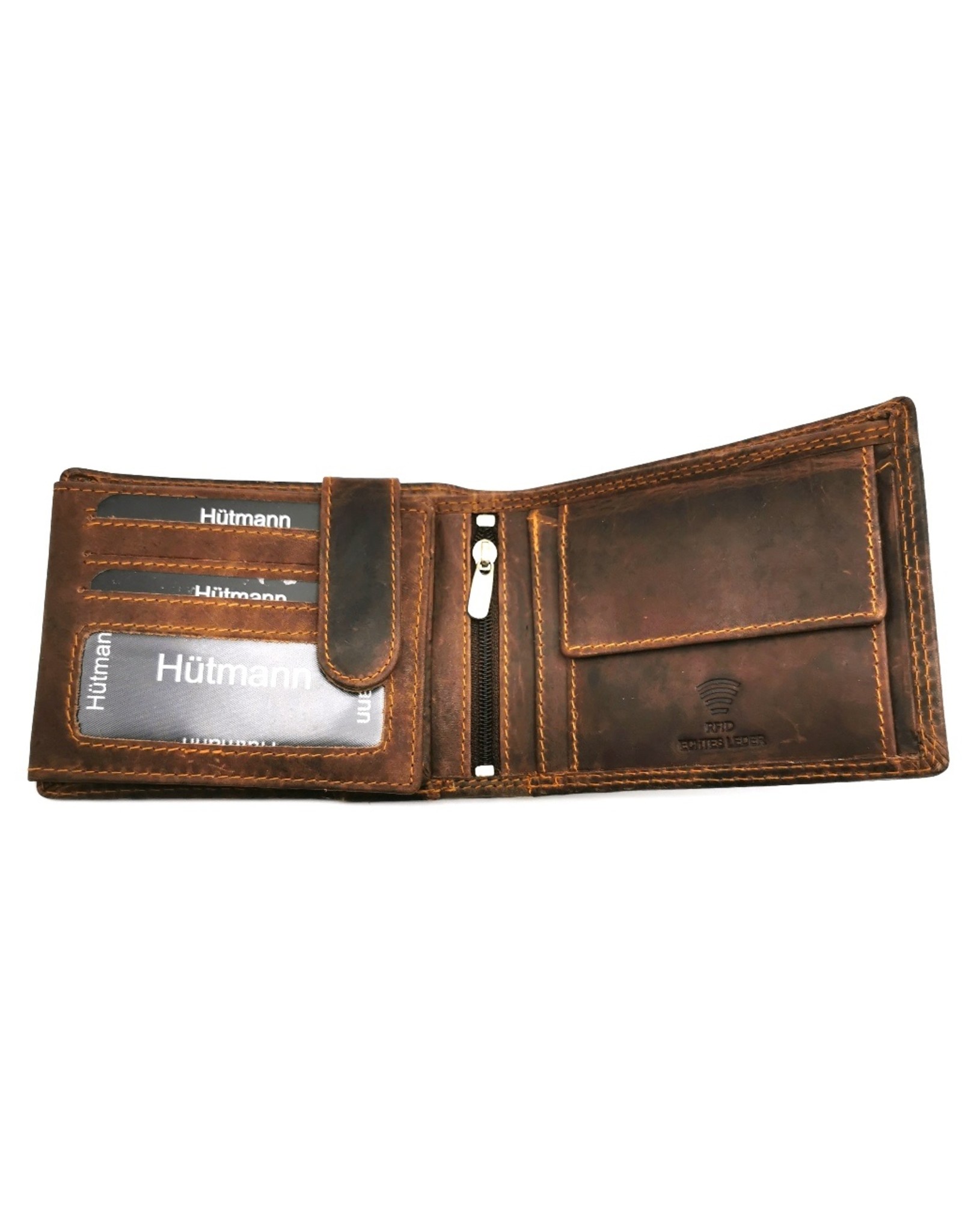 HillBurry Leather Wallets -  Hütmann Leather wallet with embossed motorbike  vintage