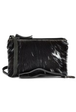 Hide & Stitches Leather Festival bags, waist bags and belt bags - Hide & Stitches Leather Shoulder Bag with Genuine Fur black