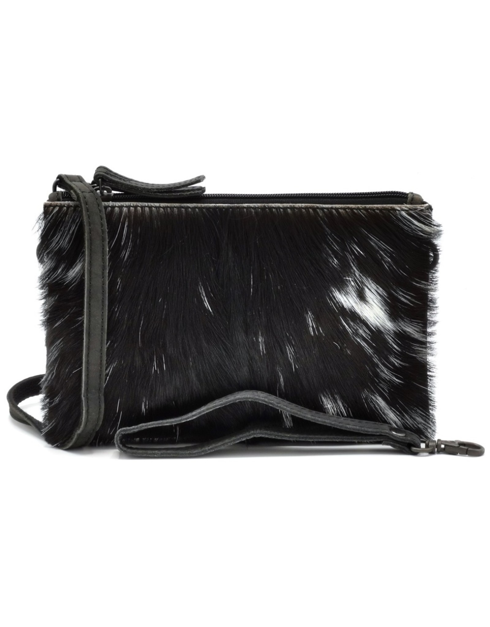 Hide & Stitches Leather Festival bags, waist bags and belt bags - Hide & Stitches Leather Shoulder Bag with Genuine Fur black