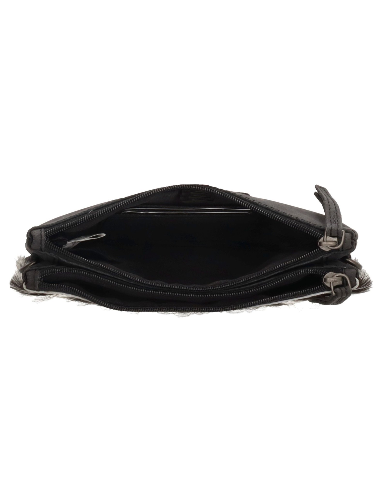 Hide & Stitches Leather Festival bags, waist bags and belt bags - Hide & Stitches Leather Shoulder Bag with Genuine Fur black