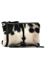 Hide & Stitches Leather Festival bags, waist bags and belt bags - Hide & Stitches Leather Shoulder Bag with Genuine Fur black