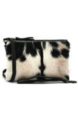 Hide & Stitches Leather Festival bags, waist bags and belt bags - Hide & Stitches Leather Shoulder Bag with Genuine Fur black