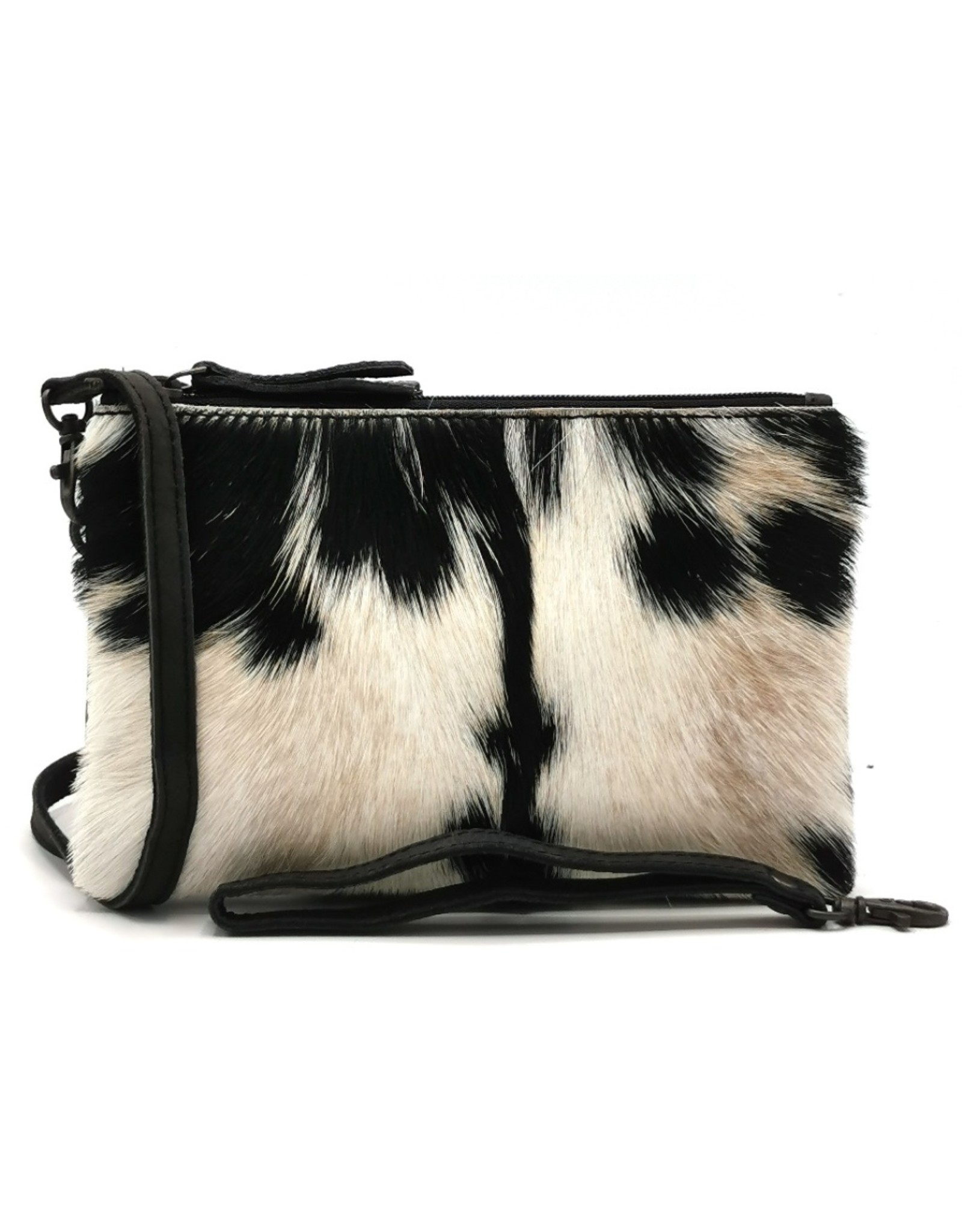 Hide & Stitches Leather Festival bags, waist bags and belt bags - Hide & Stitches Leather Shoulder Bag with Genuine Fur black