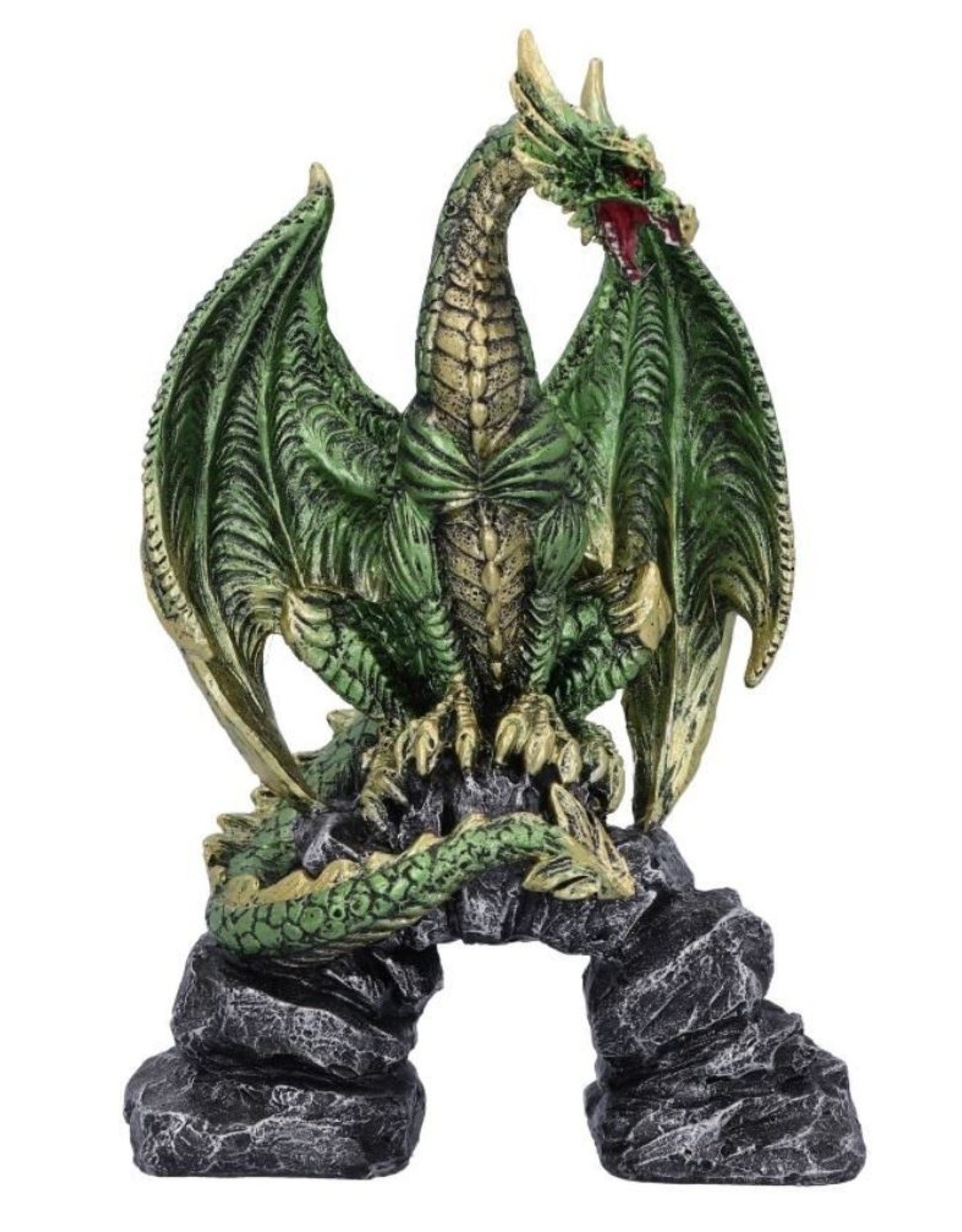 Alator Giftware Figurines Collectables - Haranu Green Metallic Dragon Figurine 15.5cm