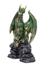 Alator Giftware Figurines Collectables - Haranu Green Metallic Dragon Figurine 15.5cm