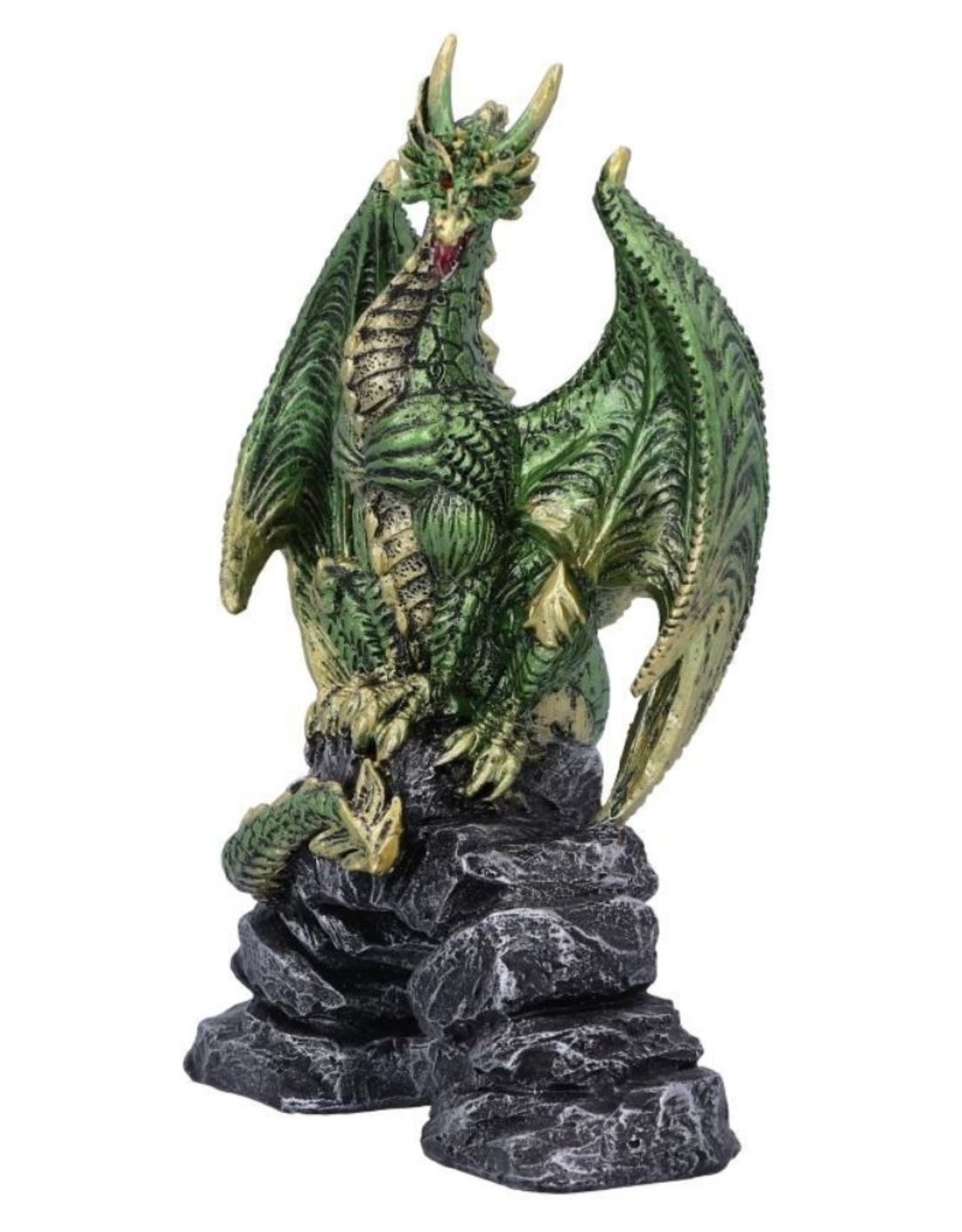 Alator Giftware Figurines Collectables - Haranu Green Metallic Dragon Figurine 15.5cm