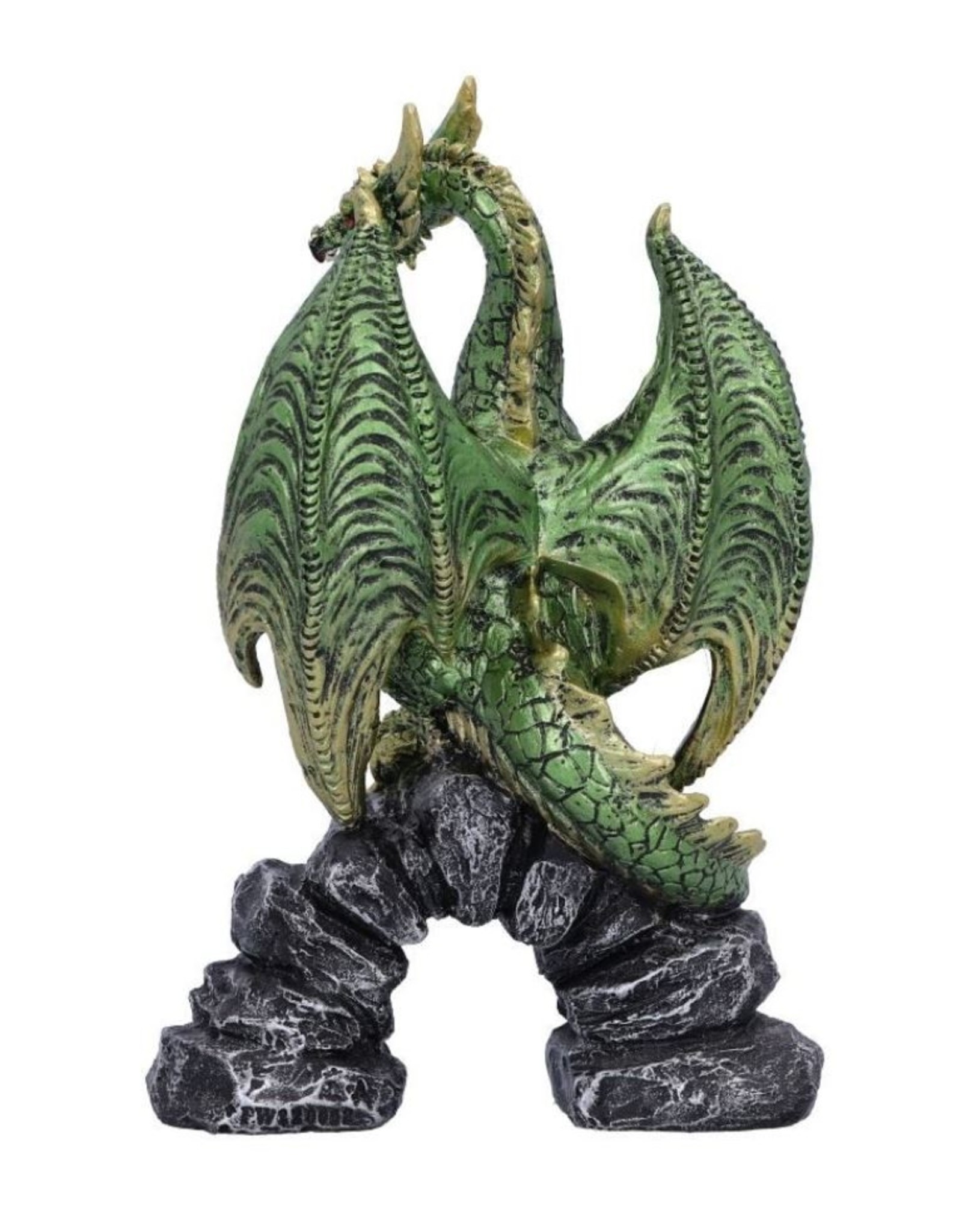 Alator Giftware Figurines Collectables - Haranu Green Metallic Dragon Figurine 15.5cm