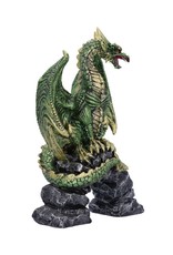 Alator Giftware Figurines Collectables - Haranu Green Metallic Dragon Figurine 15.5cm