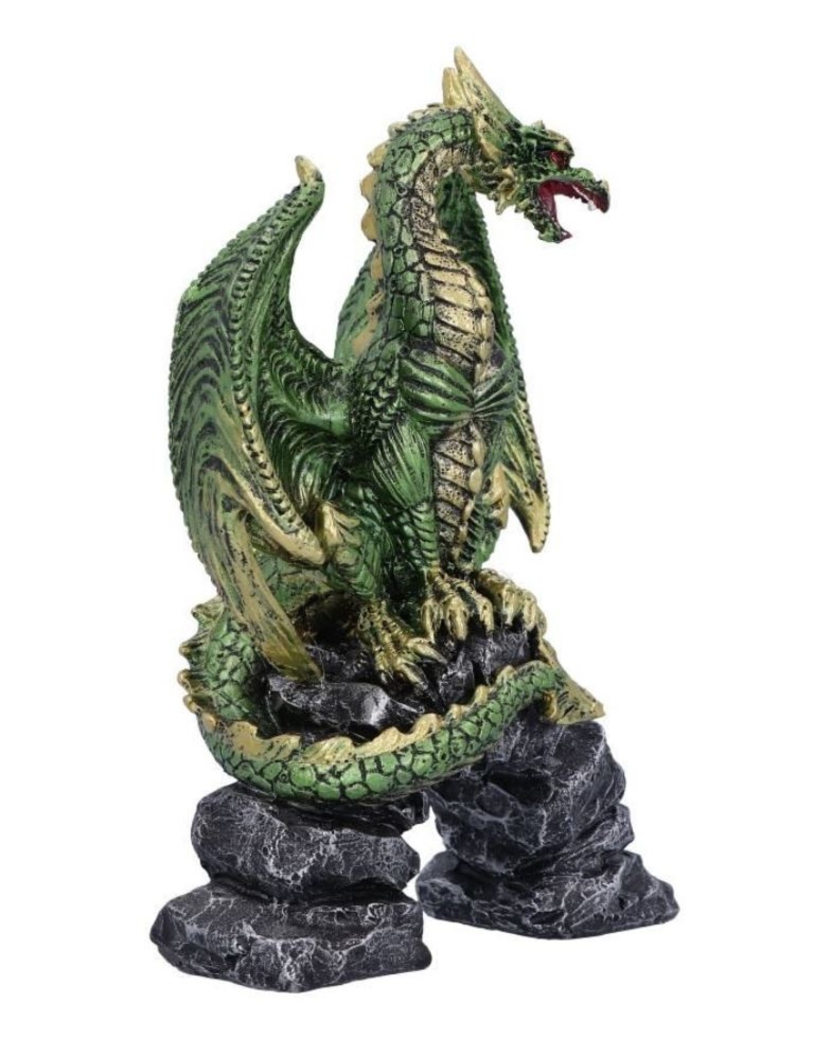 Alator Giftware Figurines Collectables - Haranu Green Metallic Dragon Figurine 15.5cm