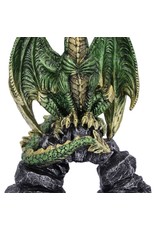 Alator Giftware Figurines Collectables - Haranu Green Metallic Dragon Figurine 15.5cm