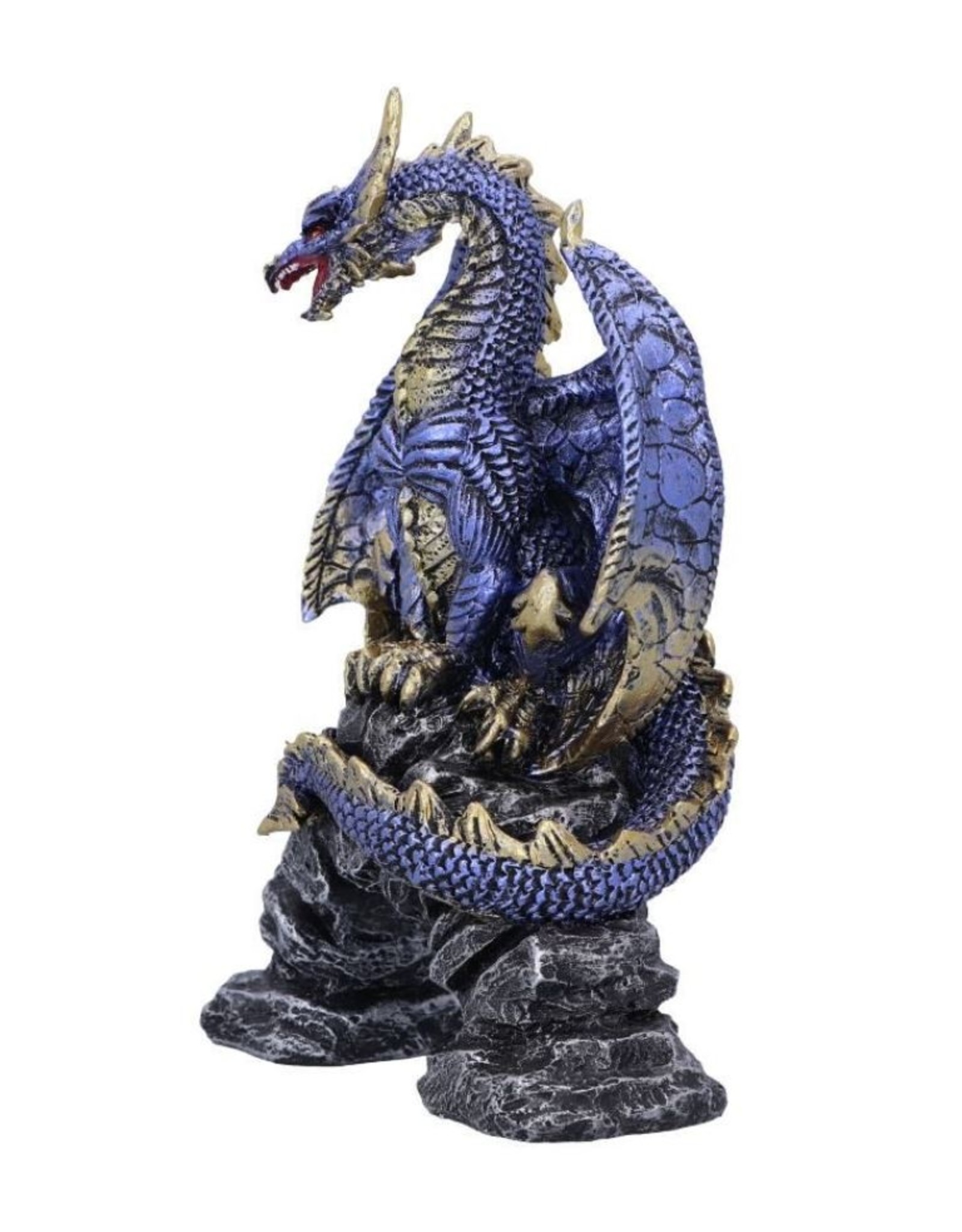 Alator Giftware Figurines Collectables - Acko  Blue Metallic Dragon Figurine 15.5cm