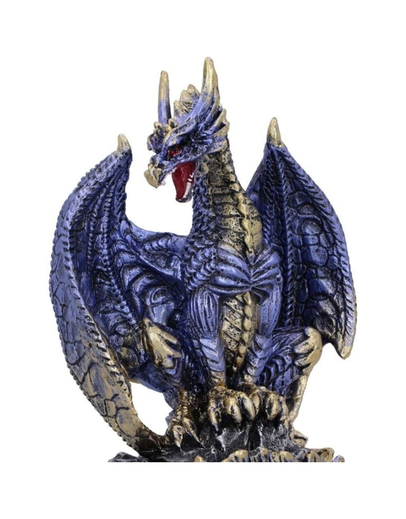 Alator Giftware Figurines Collectables - Acko  Blue Metallic Dragon Figurine 15.5cm