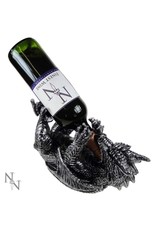 NemesisNow Giftware, beelden, collectables - Metallic Silver Dragon Guzzler Wine Bottle Holder