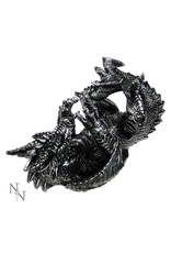 NemesisNow Giftware Figurines Collectables - Metallic Silver Dragon Guzzler Wine Bottle Holder