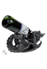 NemesisNow Giftware, beelden, collectables - Metallic Silver Dragon Guzzler Wine Bottle Holder