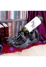 NemesisNow Giftware Figurines Collectables - Metallic Silver Dragon Guzzler Wine Bottle Holder