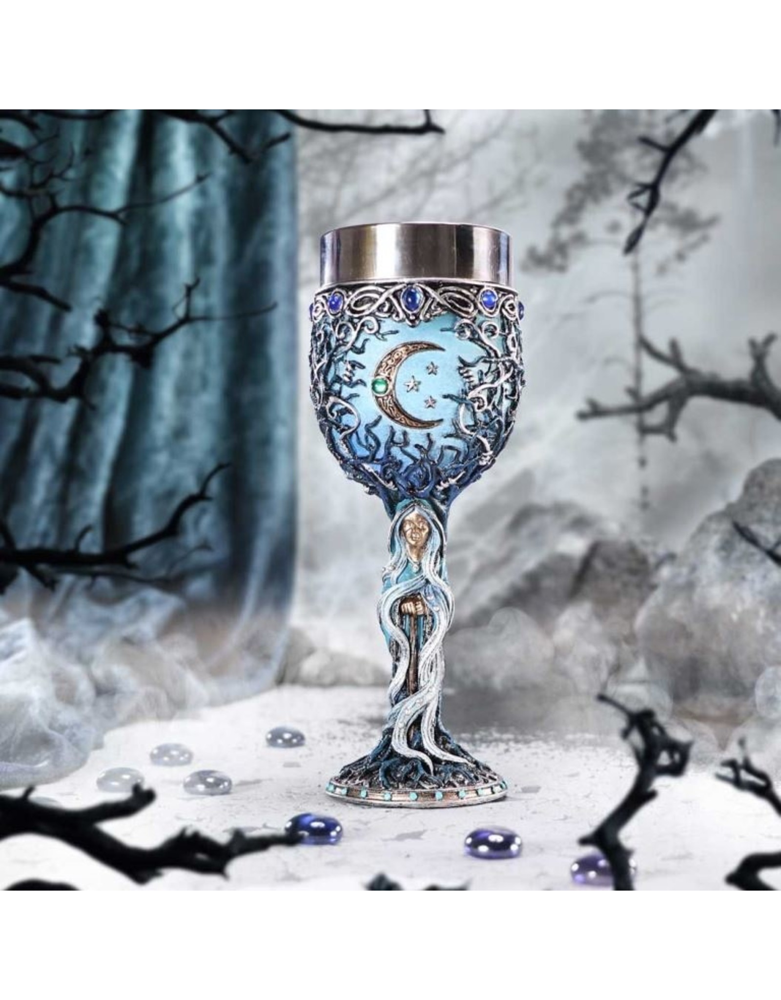 NemesisNow Tankards and Goblets - Triple Moon Crone Goblet 20.8cm