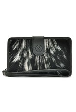 Hide & Stitches Leather Wallets - Leather Purse with Cowhide black-white