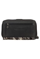 Hide & Stitches Leather Wallets - Leather Purse with Cowhide black-white