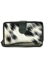 Hide & Stitches Leather Wallets - Leather Purse with Cowhide black-white