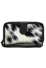 Hide & Stitches Leather Wallets - Leather Purse with Cowhide black-white