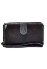 Hide & Stitches Leather Wallets - Leather Purse with Cowhide black-white