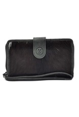 Hide & Stitches Leather Wallets - Leather Purse with Cowhide black-white