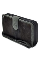 Hide & Stitches Leather Wallets - Leather Purse with Cowhide black-white