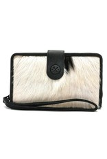 Hide & Stitches Leather Wallets - Leather Purse with Cowhide black-white