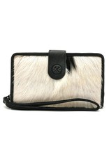 Hide & Stitches Leather Wallets - Leather Purse with Cowhide black-white