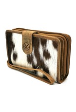 Hide & Stitches Leather Wallets - Leather Purse with Cowhide brown-white